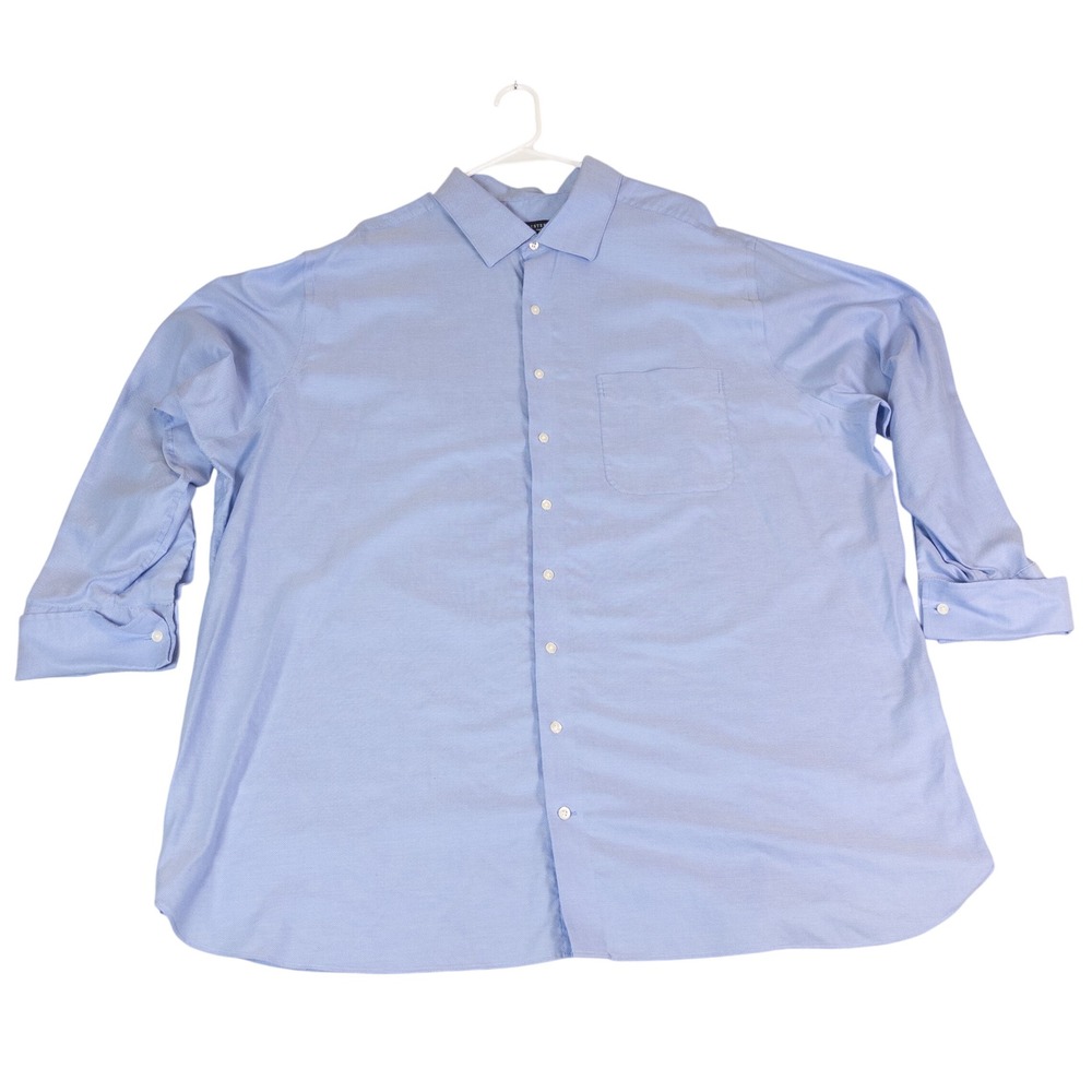 Rochester Mens 20 36/37T Blue Egyptian Cotton Non-Iron French Cuff Dress Shirt